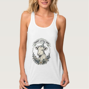 Camiseta Con Tirantes Ilustración de ternero de cumpleaños grabado vinta