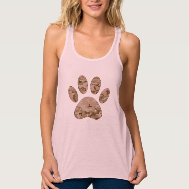 Camiseta Con Tirantes Impresión de las garras de perro del desierto Camo (Anverso)