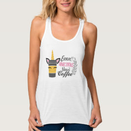 Camiseta Con Tirantes Incluso los unicornios necesitan Fiesta de café