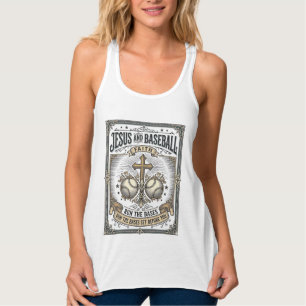 Camiseta Con Tirantes Jesús y béisbol vintage cristiano 