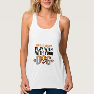 Camiseta Con Tirantes Juega Con Tu Perro Diseño De Grabado Antiguo Diver
