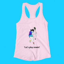 Camiseta Con Tirantes Jugadora de tenis femenina retro con texto