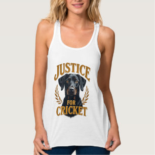 Camiseta Con Tirantes Justicia Para Cricket Tipografía Vintage Memorial