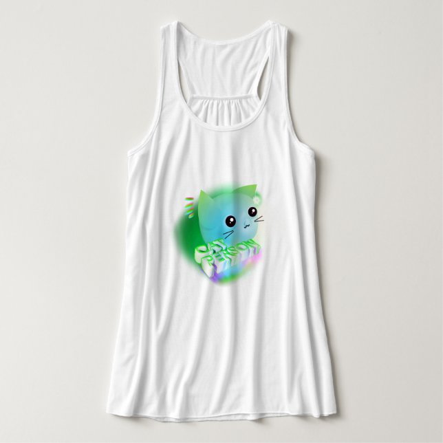 Camiseta Con Tirantes Kawaii Personalizado Kitten (Diseño del anverso)