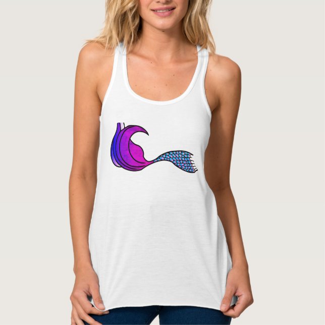 Camiseta Con Tirantes La cola de la sirena en rosa, púrpura y azul (Anverso)