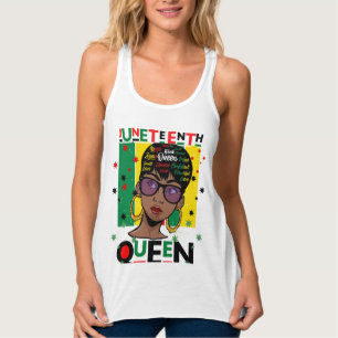 Camiseta Con Tirantes La decimoctava reina Melanin Sista Chica negro