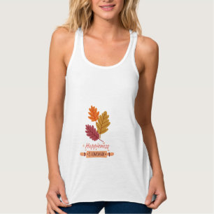 Camiseta Con Tirantes la felicidad es casera diseño otoñal increíble