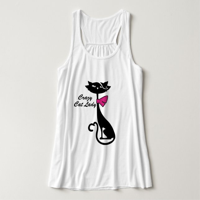 Camiseta Con Tirantes La loca dama del gato (Diseño del anverso)