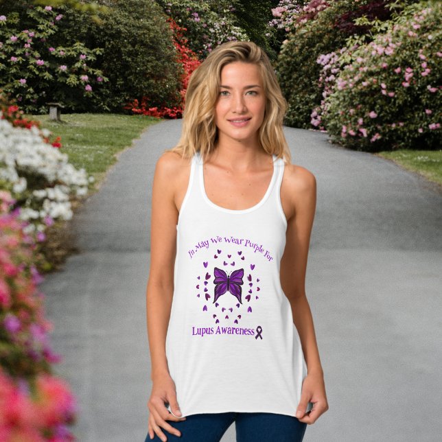 Camiseta Con Tirantes La mariposa morada Lupus Awareness Purple Ribbon p (Subido por el creador)