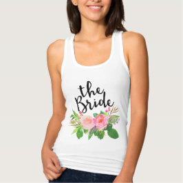 Camiseta Con Tirantes La Moda de la novia acuarela Floral