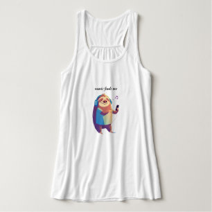 Camiseta Con Tirantes "La música me encuentra" diseño de vibraciones mus