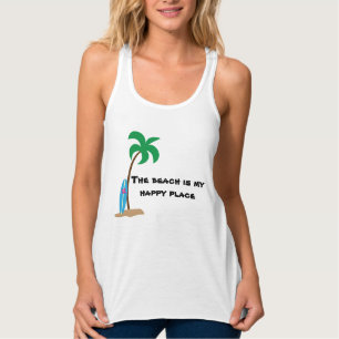 Camiseta Con Tirantes La playa es mi lugar feliz