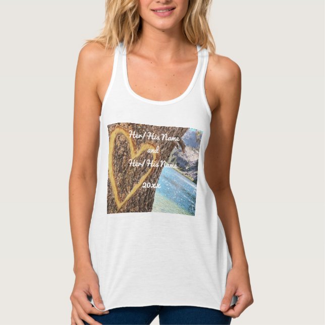 Camiseta Con Tirantes Lake Tahoe Blue Water Tree Heart Love (Anverso)