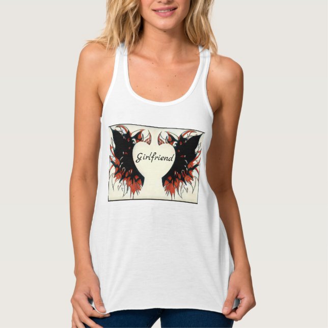 Camiseta Con Tirantes Las alas diseñan el tanque de novia. (Anverso)