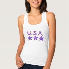 Camiseta Con Tirantes Las mujeres patrióticas de EE.UU. Estrellas rojas,