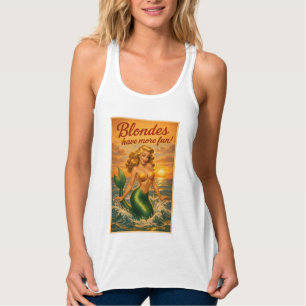 Camiseta Con Tirantes Las Rubias se Divierten Más   Arte Retro de Sirena