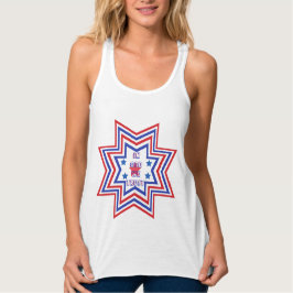 Camiseta Con Tirantes Lema estadounidense de estrella roja, azul y blanc