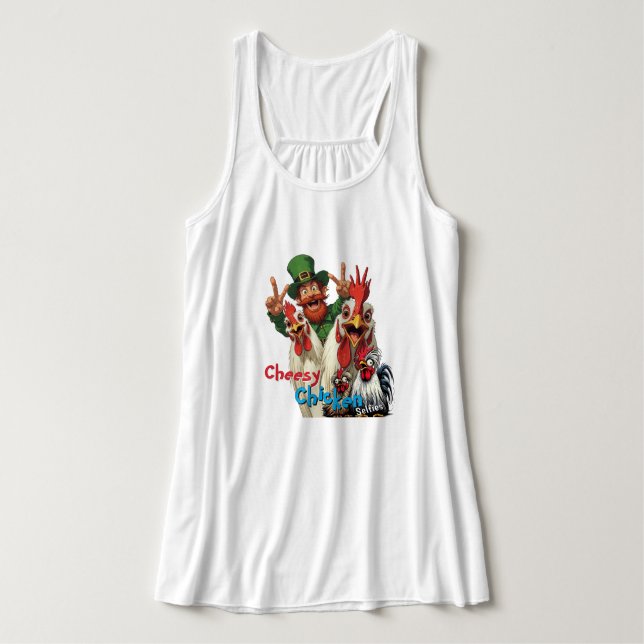 Camiseta Con Tirantes "Leprechaun Selfie Tank" Chessy Chicken Selfies (Diseño del anverso)