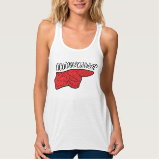 Camiseta Con Tirantes Lettering Against the Current red black