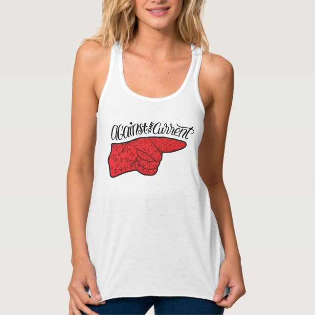 Camiseta Con Tirantes Lettering Against the Current red black (Anverso)