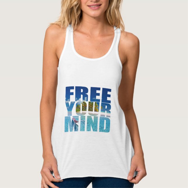 CAMISETA CON TIRANTES LIBEREN LA MENTE (Anverso)