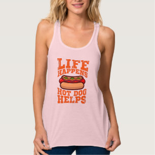 Camiseta Con Tirantes LIFE HAPPENS HOT DOG HELPS Hot Dog Eating Contest