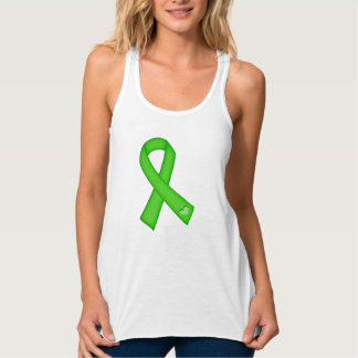 Camiseta Con Tirantes Lime Green Heart Awareness Ribbon