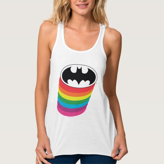 Camiseta Con Tirantes Logo de arco iris en capas de Batman (Anverso)