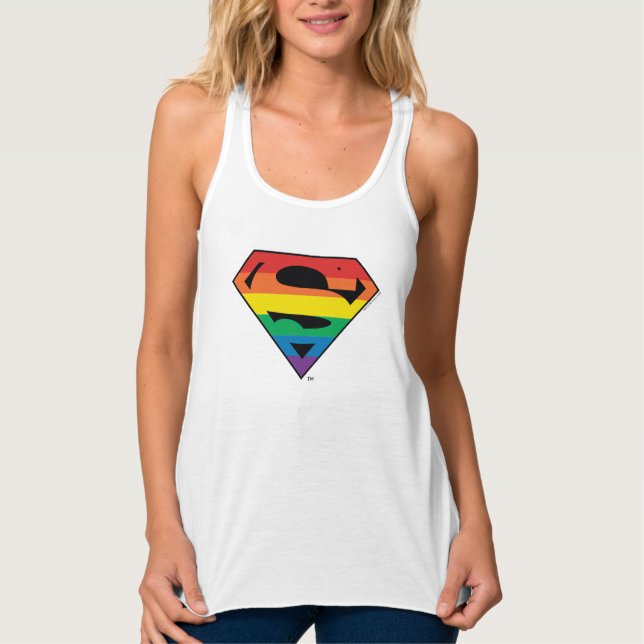 Camiseta Con Tirantes Logo de Superman Rainbow (Anverso)