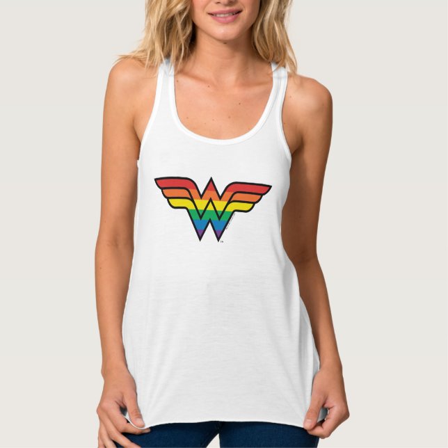 Camiseta Con Tirantes Logo de Wonder Woman Rainbow (Anverso)