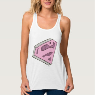 Camiseta Con Tirantes Logo rosa esbozado de superchica