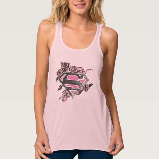 Camiseta Con Tirantes Logotipo de Supergirl con los rosas (Anverso)