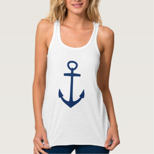 Camiseta Con Tirantes Los azules marinos anclan en blanco