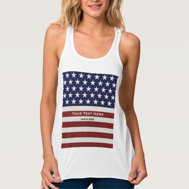 Camiseta Con Tirantes Los E.E.U.U. bandera americana personalizado (Anverso)