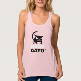 Camiseta Con Tirantes Los tanques para mujer del gato negro de las rosas