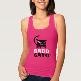 Camiseta Con Tirantes Los tanques para mujer del gato negro de las rosas