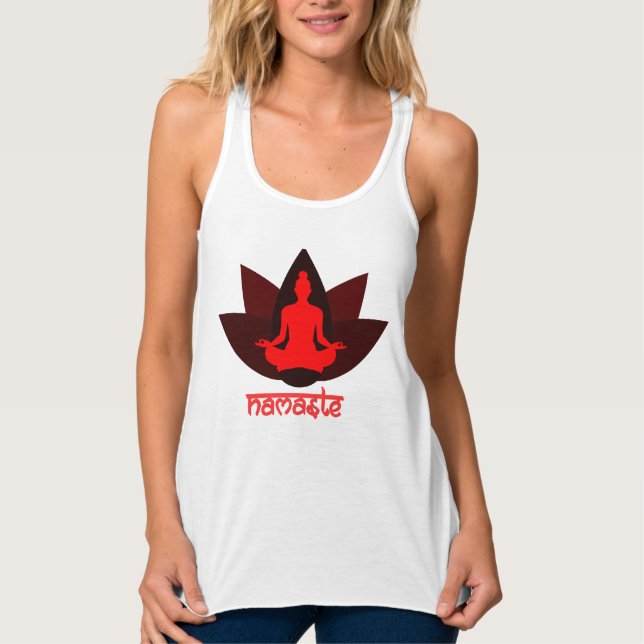 Camiseta Con Tirantes Lotus Yoga Namaste (Anverso)