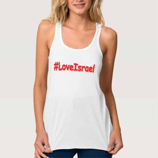 Camiseta Con Tirantes "LoveIsrael", diseño elegante. Comprar ahora (Anverso)