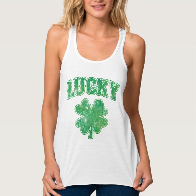 Camiseta Con Tirantes Lucky Shamrock irlandés (Anverso)