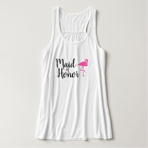 Camiseta Con Tirantes "Made of Honor" Flamingo Boda Tank