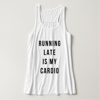 Camiseta Con Tirantes Magnífica tipografía "Correr tarde es mi cardio"