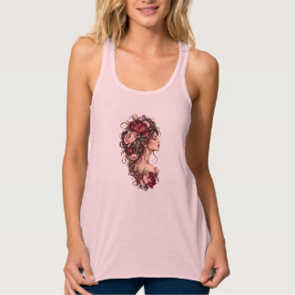 Camiseta Con Tirantes Magnolia Grace Muse Botánico Elegante Tanque Flora