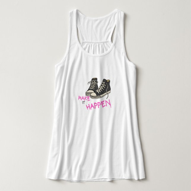 Camiseta Con Tirantes Make It Happen – Motivational Quote Design (Diseño del anverso)