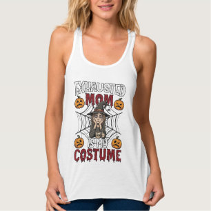 Camiseta Con Tirantes Mamá Agotada es Disfraz Bruja de Halloween Café Pu