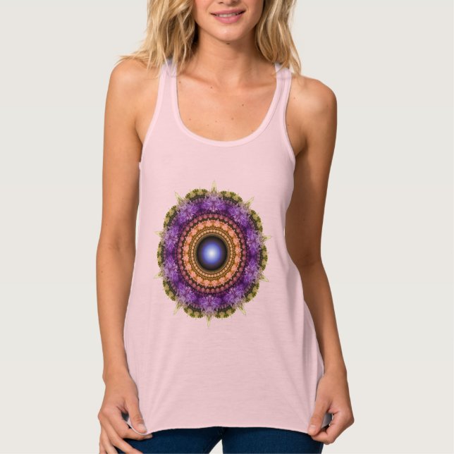 Camiseta Con Tirantes Mandala colorida fractal (Anverso)