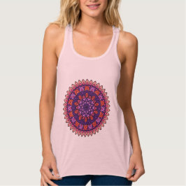 Camiseta Con Tirantes Mandala púrpura y rosa