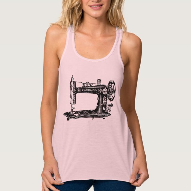 Camiseta Con Tirantes Máquina de coser del vintage (Anverso)