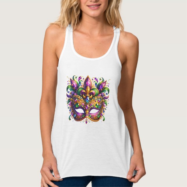 Camiseta Con Tirantes Mardi Gras Mask  (Anverso)