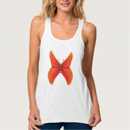 Camiseta Con Tirantes Mariposa de amapola roja naranja con su nombre