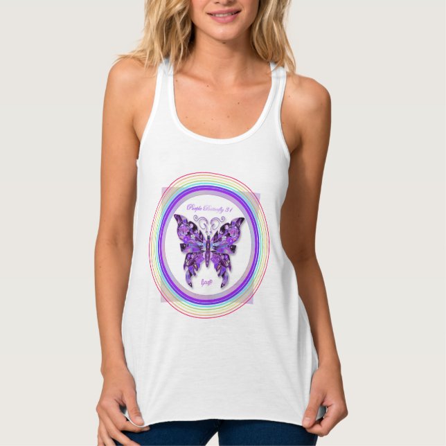 Camiseta Con Tirantes Mariposa morada 31 (Anverso)
